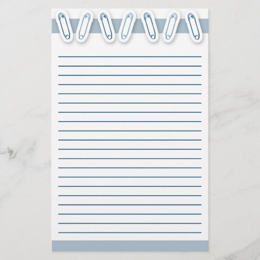 Baby Boy Safety Pin Briefpapier (Voorkant)