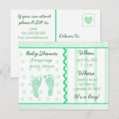 Baby Boy Sage Green Baby shower Invitation (Devant / Derrière)