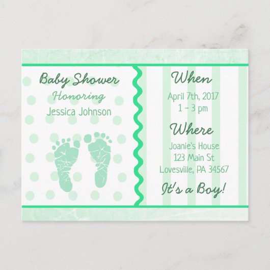 Baby Boy Sage Green Baby shower Invitation (Devant)