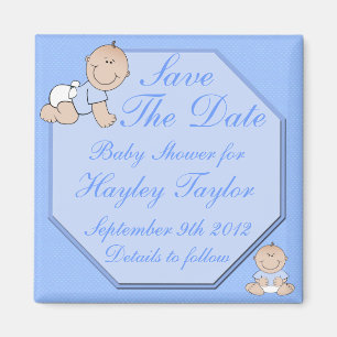 Baby Boy Shower bewaart de Datum Magnet Magneet