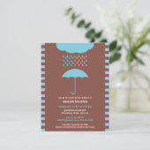 Baby Boy Shower Blue Umbrella Invitation (Debout devant)