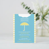 Baby Boy Shower Blue Umbrella Invitation (Debout devant)
