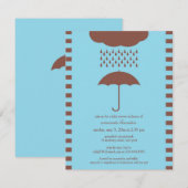 Baby Boy Shower Blue Umbrella Invitation (Devant / Derrière)