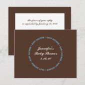 Baby Boy Shower Brown RSVP-kaart met naam en datum RSVP Kaartje (Voorkant / Achterkant)