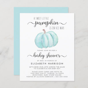 Baby Boy Shower by Mail Blue Pumpkin Invitation