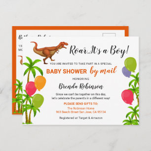 Baby Boy Shower by Mail Roar Oerwoud Dinosaur Briefkaart