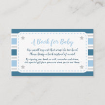Baby Boy Shower Card Breng een boekenkaart mee