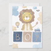 Baby Boy Shower Cute Lion Invitation (Dos)