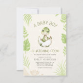 Baby Boy Shower Dinosaur Hatching Soon  Kaart (Voorkant)