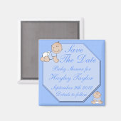 Baby Boy Shower Enregistrer La Date Magnet (Recto/Verso)