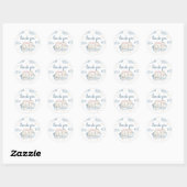 Baby Boy Shower Favor Circle Stickers - Olifant (Vel)