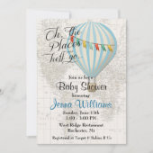 Baby Boy Shower Hot Air Balloon Invitation (Devant)