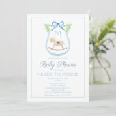 Baby Boy Shower Invitation avec Crest (Debout devant)