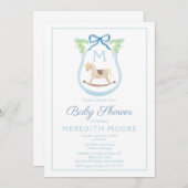 Baby Boy Shower Invitation avec Crest (Devant / Derrière)