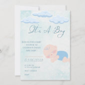 Baby boy Shower Invitation  Kaart (Voorkant)