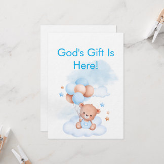 Baby Boy Shower Invite With Christian Bible Verse Kaart