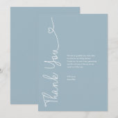 Baby Boy Shower Modern Blue Heart Bedankkaart (Voorkant / Achterkant)