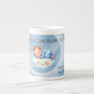 Baby Boy Shower Nodig Moonlight Stars Waterverf ui Porselein Kop