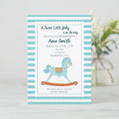 Baby boy Shower rocpaard Invitation Kaart (Staand voorkant)