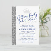 Baby Boy Shower Silver Prince Invitation (Debout devant)