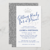 Baby Boy Shower Silver Prince Invitation (Devant / Derrière)