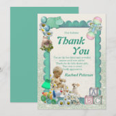 Baby Boy Shower Tweets Bedankkaart (Voorkant / Achterkant)