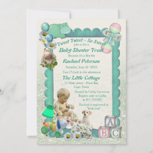 Baby Boy Shower Tweets Uitnodiging