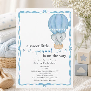Baby Boy Shower Uitnodiging Blauwe Olifant