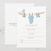 Baby Boy Shower-uitnodiging Kaart (Voorkant / Achterkant)