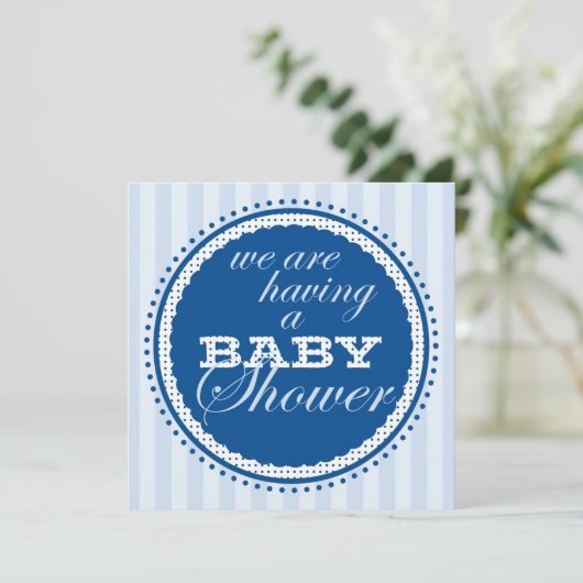 Baby Boy Shower-uitnodiging Kaart (Staand voorkant)