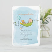 Baby Boy Shower-uitnodiging Kaart (Staand voorkant)