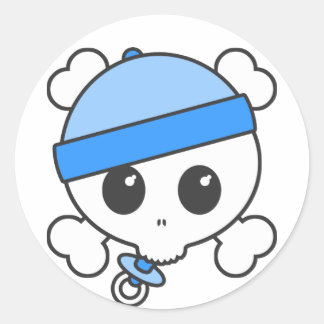 Baby Boy Skully Ronde Sticker
