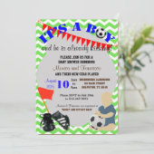 Baby Boy Soccer Baby shower Invitation (Debout devant)