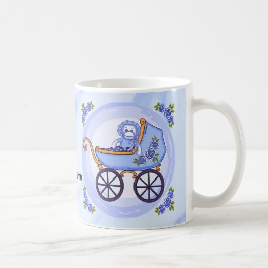 Baby Boy Sock Monkey Buggy aangepaste mok (Rechts)