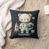 Baby Boy Space Coussin avec nom personnalisé Teddy (Couverture)