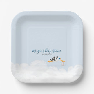 Baby Boy "Special Delivery" Stork Baby shower Papieren Bordje