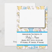 Baby Boy speelgoed Aankondiging (Voorkant / Achterkant)