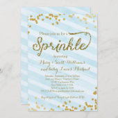 Baby Boy Sprinkle Douche Invitation or bleu (Devant / Derrière)