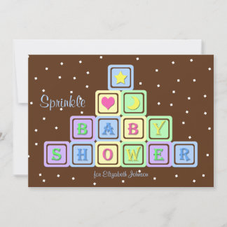 Baby Boy Sprinkle Douche Uitnodiging Baby Blokken