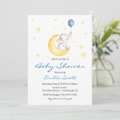 Baby Boy Star Elephant Baby Shower Invitations (Debout devant)