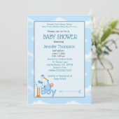 Baby Boy Stork Shower Invitations (Debout devant)