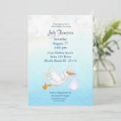 Baby Boy Stork Shower Invitations (Debout devant)