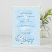 Baby Boy Stork Shower Invitations (Debout devant)