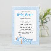 Baby Boy Stork Shower Kaart (Staand voorkant)