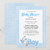 Baby Boy Stork Shower Kaart (Voorkant / Achterkant)