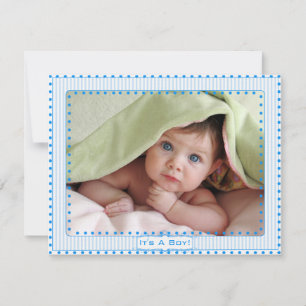 Baby Boy Stripes & Stippen Baby Aankondiging Afbee