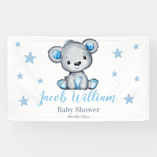 Baby Boy Teddy Banner Bannière Signal Arrière-plan (Horizontal)