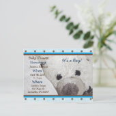 Baby Boy Teddy Bear Baby shower Invitation (Debout devant)