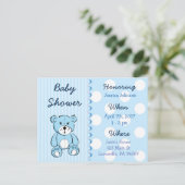 Baby Boy Teddy Bear Baby shower Invitation (Debout devant)