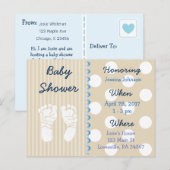 Baby Boy Teddy Bear Baby shower Invitation (Devant / Derrière)